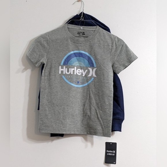 Hurley Boys 2 Pack Hoodie and Short Sleeve T-shirt Set, Size 5/6, New With Tag - Picture 5 of 7